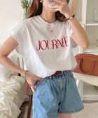 【アンドミー/andme】のロゴプリント フレンチスリーブ Tシャツ オフホワイト×レッド|ID: prp329100004740552 ipo3291000000034247899