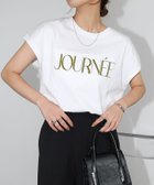 【アンドミー/andme】のロゴプリント フレンチスリーブ Tシャツ オフホワイト×カーキ|ID: prp329100004740552 ipo3291000000034247901