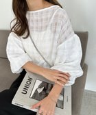 【アンドミー/andme】のシアーチェック ボリュームスリーブ ブラウス オフホワイト|ID: prp329100004740566 ipo3291000000034248069