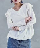 【ビーフラット/bflat】の【M-5L】ショルダータックドローコードVネックカットソー トップス 長袖 Vネック オフホワイト|ID: prp329100004740571 ipo3291000000034248153