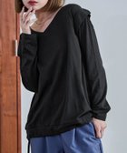 【ビーフラット/bflat】の【M-5L】ショルダータックドローコードVネックカットソー トップス 長袖 Vネック ブラック|ID: prp329100004740571 ipo3291000000034248160