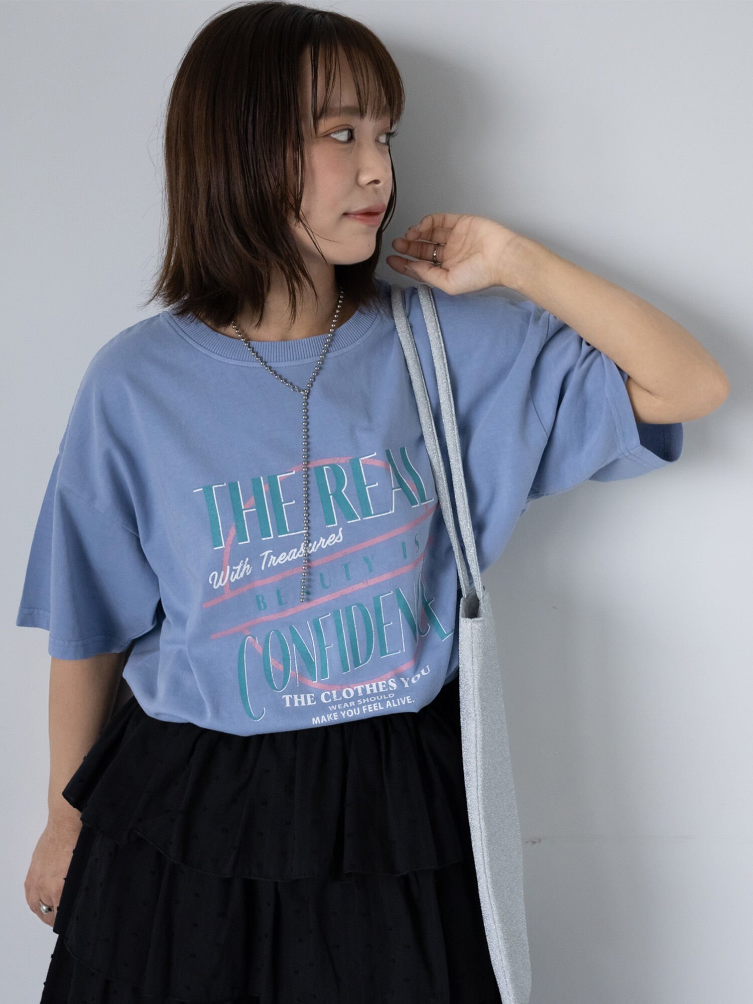 【エヘカソポ/ehka sopo】のロゴプリントオーバーサイズTシャツ インテリア・キッズ・メンズ・レディースファッション・服の通販 founy(ファニー) 　ファッション　Fashion　レディースファッション　Fashion for Women　トップス・カットソー　Cut & Sew Tops　シャツ・ブラウス・オフィスカジュアル　Elegant Blouses & Button-Ups　ロングTシャツ・Tシャツ　Longline T-Shirts & Tees　プリント　Print, Printed Pattern　ヴィンテージ　Vintage Style　サックスブルー|ID: prp329100004740574 ipo3291000000034248217