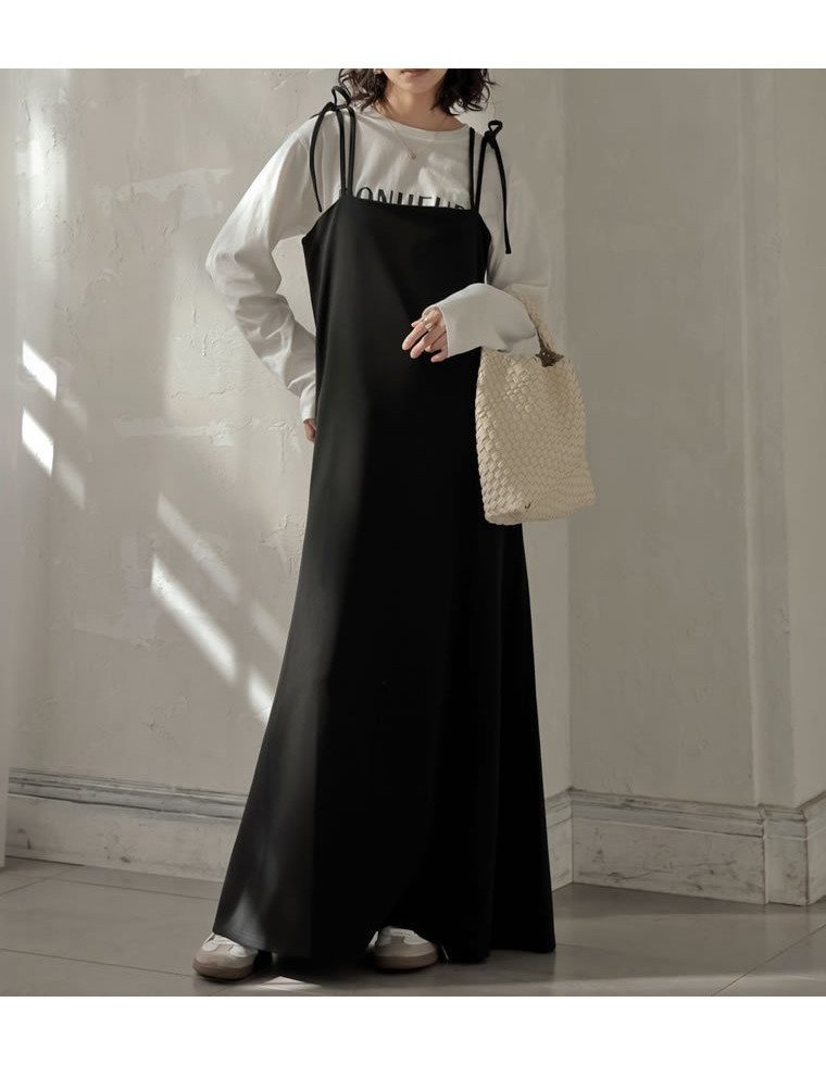 【リエディ/Re:EDIT】のジョーゼットポンチフレアキャミワンピース インテリア・キッズ・メンズ・レディースファッション・服の通販 founy(ファニー) ファッション Fashion レディースファッション Fashion for Women ワンピース Dresses キャミソールワンピース Camisole Dresses インナー Innerwear キャミソール Camisole, Spaghetti Strap Top コンパクト Compact, Small Size シンプル Simple, Minimal ジョーゼット Georgette, Semi-Sheer Fabric ストレッチ Stretch, Stretchy Fabric トレンド Trend, Trending Now バランス Balance, Style Balance フェミニン Feminine, Girly フレア Flare, Flared フロント Front, Front Design リボン Ribbon, Bow ロング Long, Long-Length エレガント 上品 Elegant リボンブラック|ID: prp329100004740577 ipo3291000000034872885