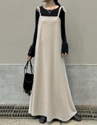 【リエディ/Re:EDIT】のジョーゼットポンチフレアキャミワンピース リボンアイボリベージュ|ID: prp329100004740577 ipo3291000000035143670