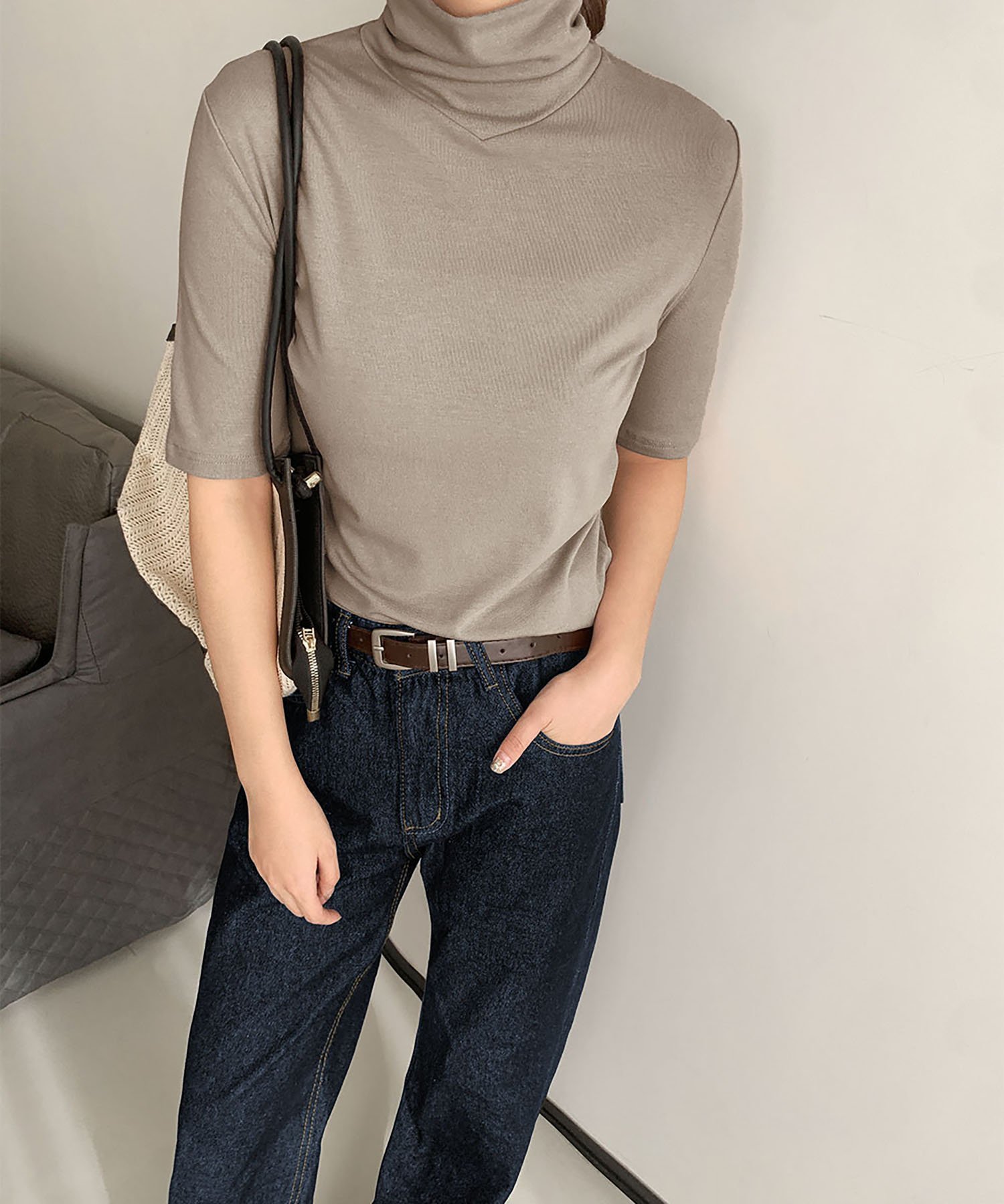 【ガール/GIRL】のハイネック半袖カットソー 人気、トレンドファッション・服の通販 founy(ファニー) 　ファッション　Fashion　レディースファッション　Fashion for Women　トップス・カットソー　Cut & Sew Tops　カットソー・ベーシックTシャツ　Cut-and-Sewn Tops / Stretch Tees & Basics　インナー　Innerwear　カットソー　Cut and Sewn Top　カーディガン　Cardigan, Knitwear　シンプル　Simple, Minimal　ジャケット　Jacket, Outerwear　ストレッチ　Stretch, Stretchy Fabric　ハイネック　High Neck, Mock Neck　ロング　Long, Long-Length　エレガント 上品　Elegant　半袖　Short Sleeve, Half Sleeve　 other-1|ID: prp329100004740586 ipo3291000000034248330