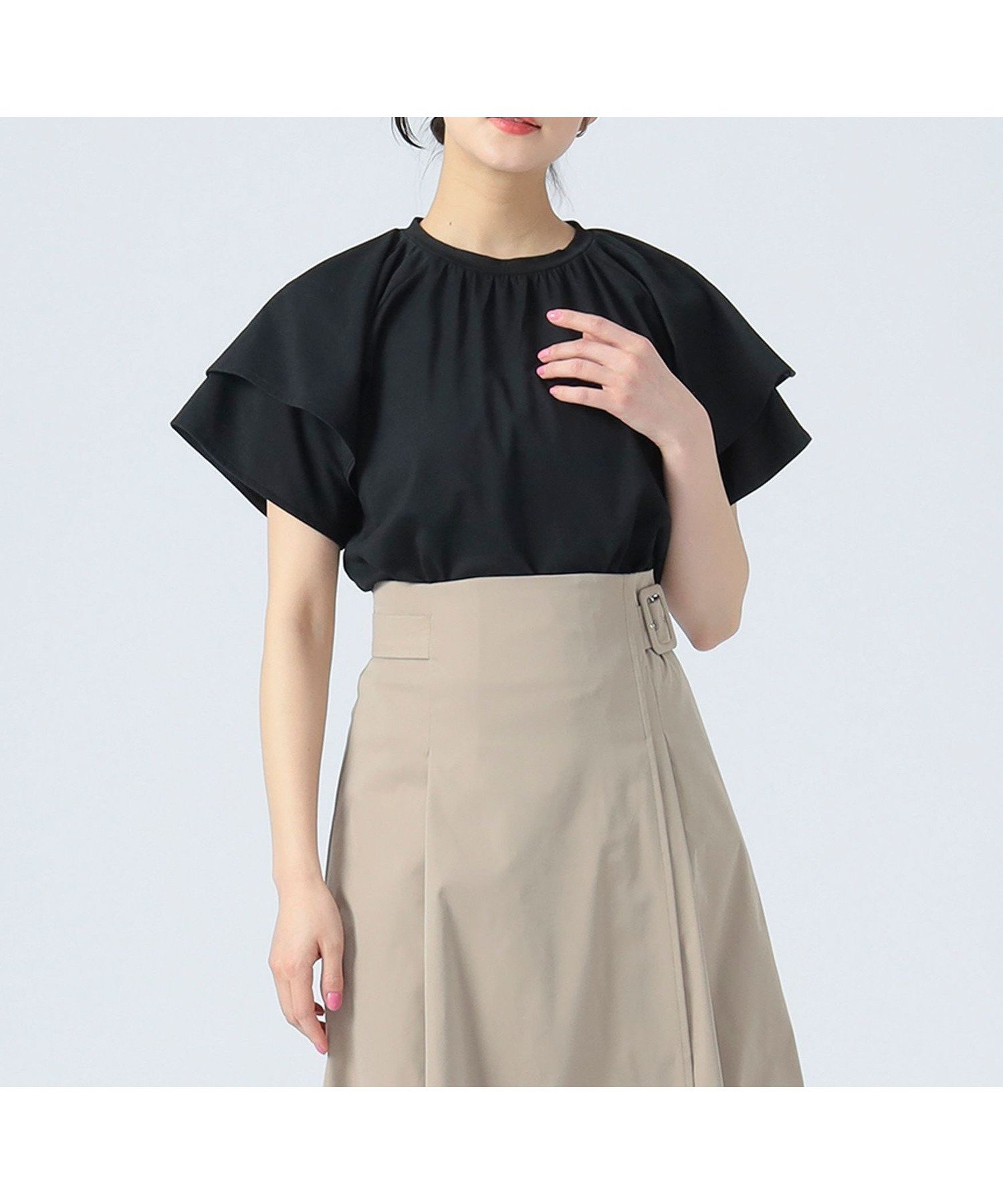 【ビームス ハート/BEAMS HEART】の袖フリル プルオーバー インテリア・キッズ・メンズ・レディースファッション・服の通販 founy(ファニー) 　ファッション　Fashion　レディースファッション　Fashion for Women　トップス・カットソー　Cut & Sew Tops　カジュアルプルオーバー・ニットトップス　Pullovers & Knit Tops / Casual Pullovers　おすすめ　Recommended / Our Picks　インナー　Innerwear　キャミワンピース　Cami Dress, Slip Dress　サロペット　Overalls, Salopette　フリル　Frill, Ruffle　エレガント 上品　Elegant　BLACK|ID: prp329100004740603 ipo3291000000034248573