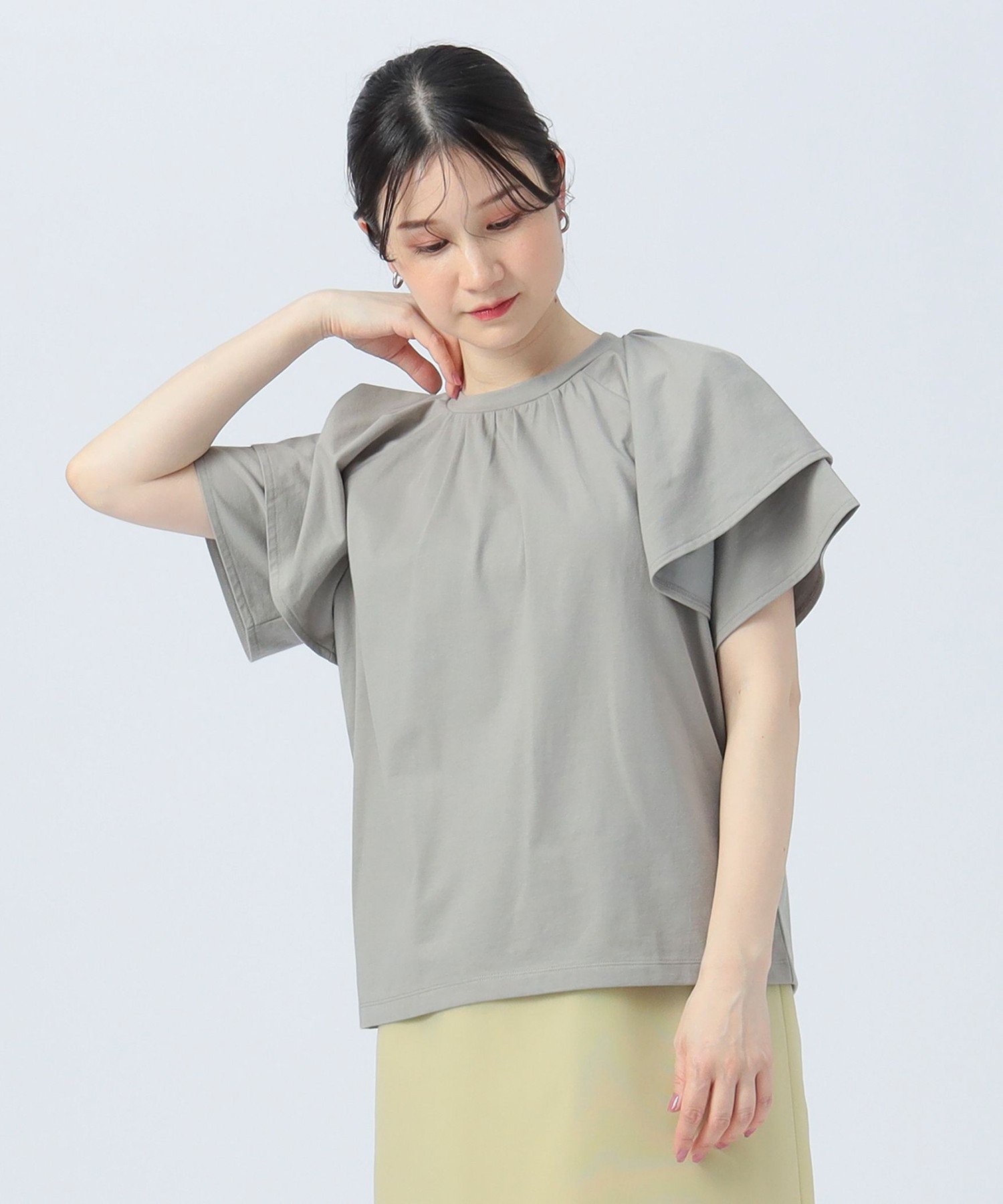 【ビームス ハート/BEAMS HEART】の袖フリル プルオーバー インテリア・キッズ・メンズ・レディースファッション・服の通販 founy(ファニー) 　ファッション　Fashion　レディースファッション　Fashion for Women　トップス・カットソー　Cut & Sew Tops　カジュアルプルオーバー・ニットトップス　Pullovers & Knit Tops / Casual Pullovers　おすすめ　Recommended / Our Picks　インナー　Innerwear　キャミワンピース　Cami Dress, Slip Dress　サロペット　Overalls, Salopette　フリル　Frill, Ruffle　エレガント 上品　Elegant　GREIGE|ID: prp329100004740603 ipo3291000000034248574