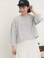 【サマンサモスモス/Samansa Mos2】のインレイ裏毛カットオフロゴ刺繍カットソー グレー|ID: prp329100004740610 ipo3291000000034248644