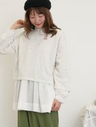 【サマンサモスモス/Samansa Mos2】のインレイ裏毛カットオフロゴ刺繍カットソー キナリ|ID: prp329100004740610 ipo3291000000034248645