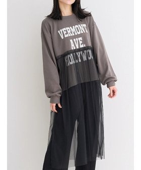 【ジェイ アンド シュプール/Re J&SUPURE】のチュールドッキング裏毛ロゴプルオーバー 人気、トレンドファッション・服の通販 founy(ファニー) ファッション Fashion レディースファッション Fashion for Women トップス・カットソー Cut & Sew Tops カジュアルプルオーバー・ニットトップス Pullovers & Knit Tops / Casual Pullovers おすすめ Recommended / Our Picks シンプル Simple, Minimal ジャケット Jacket, Outerwear チュール Tulip, Tulip Motif デニム Denim, Jeans Material ドッキング Docking, Mixed Material リラックス Relax, Relaxed Fit |ID:prp329100004740625