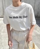 【アンドミー/andme】の立体 ロゴ プリント 半袖 Tシャツ オフホワイト×チャコールグレー|ID: prp329100004740665 ipo3291000000034249253