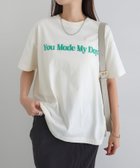 【アンドミー/andme】の立体 ロゴ プリント 半袖 Tシャツ エクリュ×グリーン|ID: prp329100004740665 ipo3291000000034249256