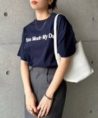 【アンドミー/andme】の立体 ロゴ プリント 半袖 Tシャツ ネイビー×オフホワイト|ID: prp329100004740665 ipo3291000000034249261