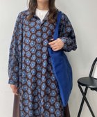 【アズノウアズ プラス/AS KNOW AS plus】の♪『ゆったりサイズ』ポケット付き異素材Aラインシャツワンピース BRBLハナ|ID: prp329100004740690 ipo3291000000034622576