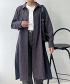 【アズノウアズ プラス/AS KNOW AS plus】の♪『ゆったりサイズ』ポケット付き異素材Aラインシャツワンピース チャコムジ3|ID: prp329100004740690 ipo3291000000034622577