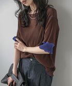 【ラジュール/Lajour】のバイカラープリーツトップス ブラウン|ID: prp329100004740691 ipo3291000000034249515
