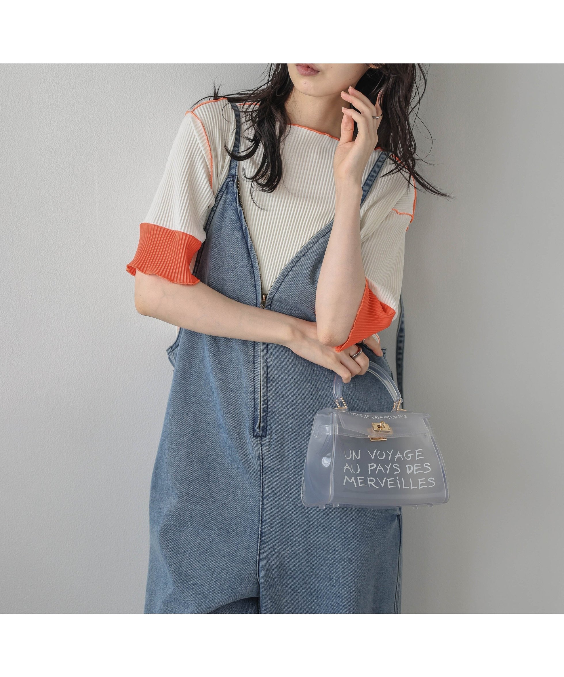 【ラジュール/Lajour】のバイカラープリーツトップス インテリア・キッズ・メンズ・レディースファッション・服の通販 founy(ファニー) 　ファッション　Fashion　レディースファッション　Fashion for Women　トップス・カットソー　Cut & Sew Tops　シンプル　Simple, Minimal　スリーブ　Sleeve, Long Sleeve / Short Sleeve　プリーツ　Pleats, Pleated　リラックス　Relax, Relaxed Fit　オレンジ|ID: prp329100004740691 ipo3291000000034249531