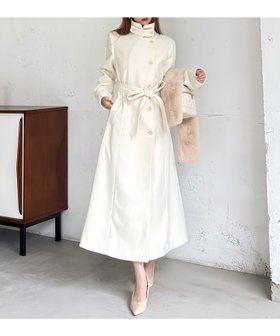 【ロイヤルパーティー/ROYAL PARTY】のスタンドネックバックタックロングコート 人気、トレンドファッション・服の通販 founy(ファニー) ファッション Fashion レディースファッション Fashion for Women アウター Coat / Outerwear Collection コート・ロングコート・ピーコート Long Coats, Peacoats & More おすすめ Recommended / Our Picks スタンド Stand Collar, Upright Stand ドレープ Drape, Draping Fabric フェミニン Feminine, Girly フロント Front, Front Design リボン Ribbon, Bow ロング Long, Long-Length |ID:prp329100004740694