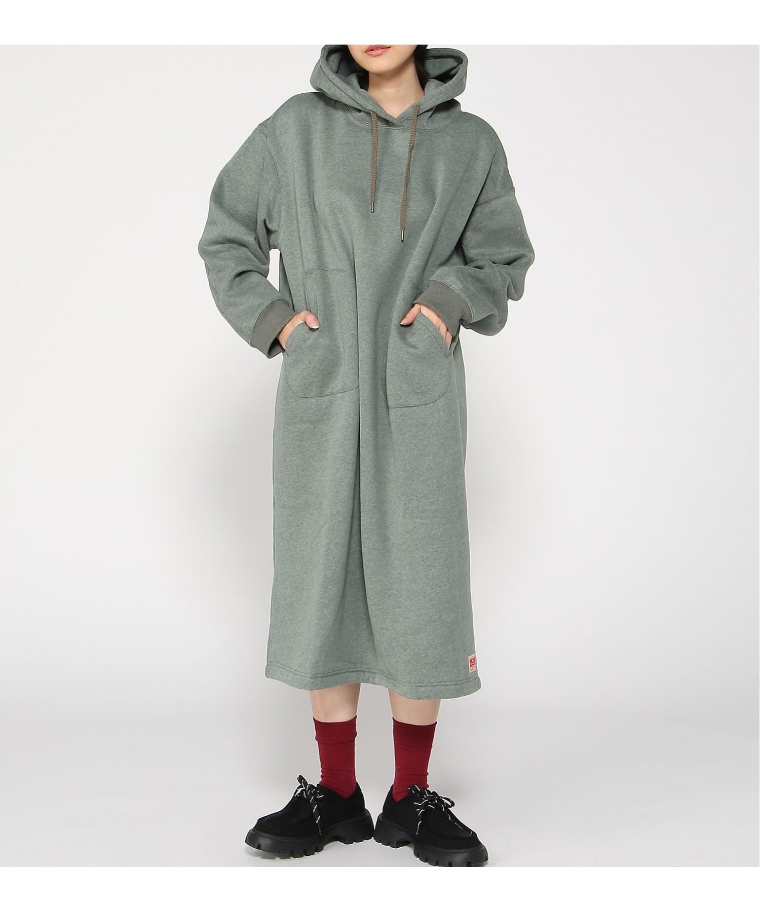 【クリフメイヤー/KRIFF MAYER】の裏起毛杢スウェットワンピ インテリア・キッズ・メンズ・レディースファッション・服の通販 founy(ファニー) 　ファッション　Fashion　レディースファッション　Fashion for Women　ワンピース　Dresses　GREEN|ID: prp329100004740698 ipo3291000000034249565