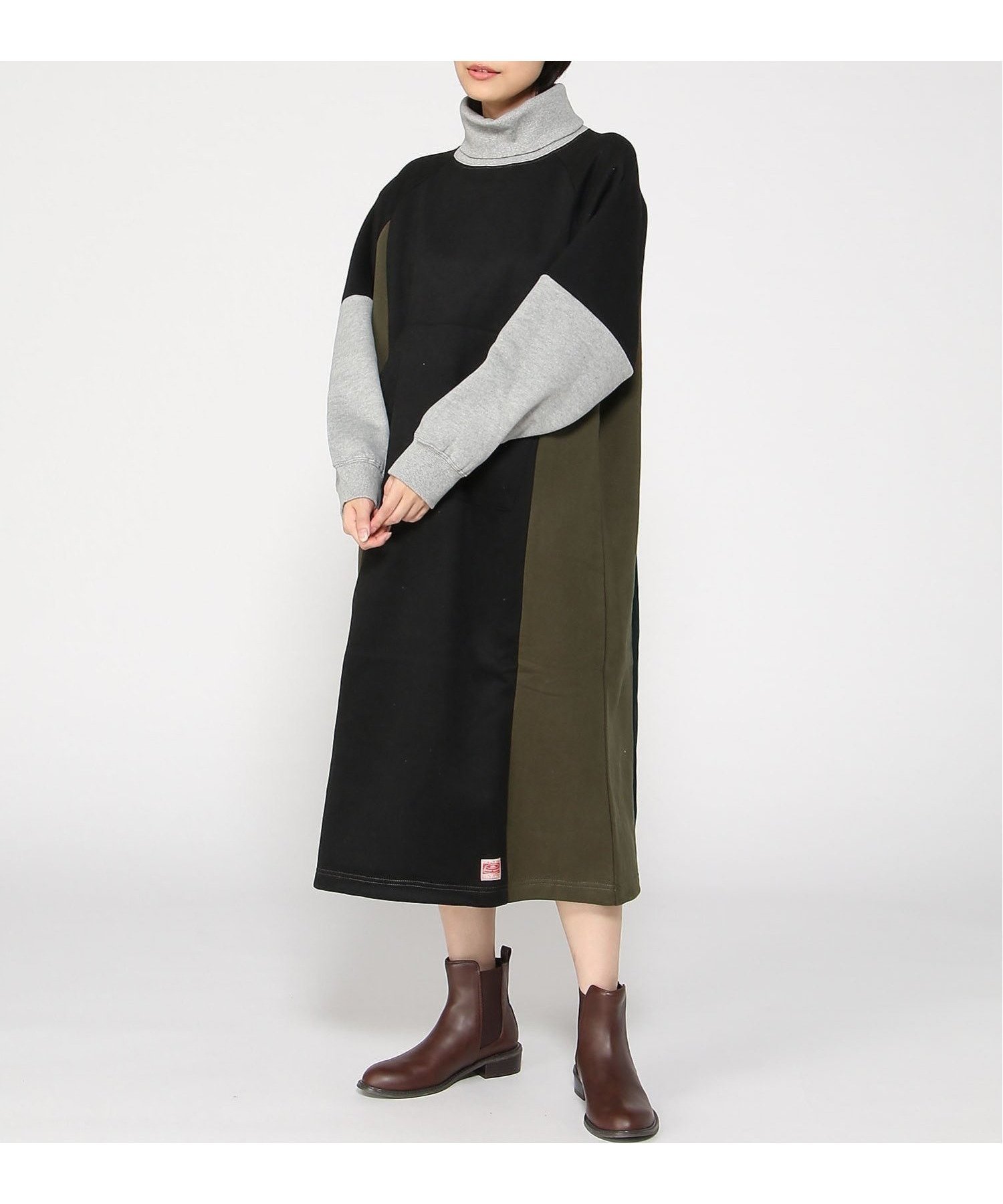 【クリフメイヤー/KRIFF MAYER】の裏起毛杢タートルネックワンピ インテリア・キッズ・メンズ・レディースファッション・服の通販 founy(ファニー)  ファッション Fashion レディースファッション Fashion for Women ワンピース Dresses おすすめ Recommended / Our Picks スウェット / スエット Sweatshirt, Sweatwear ベーシック Basic, Essential ワイド Wide, Wide Fit A/W・秋冬 Autumn/Winter BLACK|ID: prp329100004740699 ipo3291000000034249590