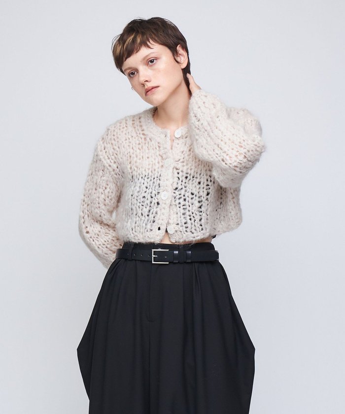 【ユナイテッドアローズ/UNITED ARROWS】のAEWEN MATOPH ハンドニット カーディガン インテリア・キッズ・メンズ・レディースファッション・服の通販 founy(ファニー) https://founy.com/ ファッション Fashion レディースファッション Fashion for Women トップス・カットソー Cut & Sew Tops ニット Knit Tops & Sweaters カーディガン・羽織り Layered Style Cardigans インナー Innerwear オレンジ Orange かぎ針 Crochet カーディガン Cardigan, Knitwear クロップド Cropped, Short Length デニム Denim, Jeans Material トリミング Trimming, Decorative Edge 手編み Hand-Knitted, Handmade Knit ハンド Hand, Handmade ボトム Bottoms, Lower Wear ルーズ Loose, Oversized ワイド Wide, Wide Fit アウトレット Outlet / Clearance |ID: prp329100004740720 ipo3291000000034249785