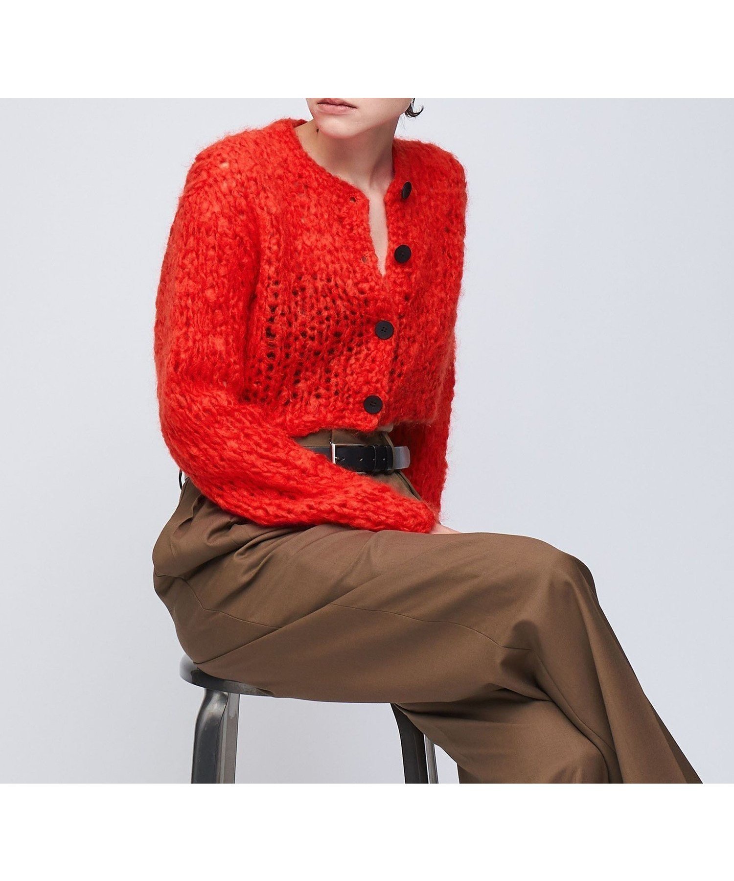 【ユナイテッドアローズ/UNITED ARROWS】のAEWEN MATOPH ハンドニット カーディガン インテリア・キッズ・メンズ・レディースファッション・服の通販 founy(ファニー) 　ファッション　Fashion　レディースファッション　Fashion for Women　トップス・カットソー　Cut & Sew Tops　ニット　Knit Tops & Sweaters　カーディガン・羽織り　Layered Style Cardigans　インナー　Innerwear　オレンジ　Orange　かぎ針　Crochet　カーディガン　Cardigan, Knitwear　クロップド　Cropped, Short Length　デニム　Denim, Jeans Material　トリミング　Trimming, Decorative Edge　手編み　Hand-Knitted, Handmade Knit　ハンド　Hand, Handmade　ボトム　Bottoms, Lower Wear　ルーズ　Loose, Oversized　ワイド　Wide, Wide Fit　アウトレット　Outlet / Clearance　ORANGE|ID: prp329100004740720 ipo3291000000034249793