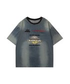 【アイモハ/aimoha】の【HOOK】ヴィンテージウォッシュロゴTシャツ ブルー|ID: prp329100004740733 ipo3291000000034249883