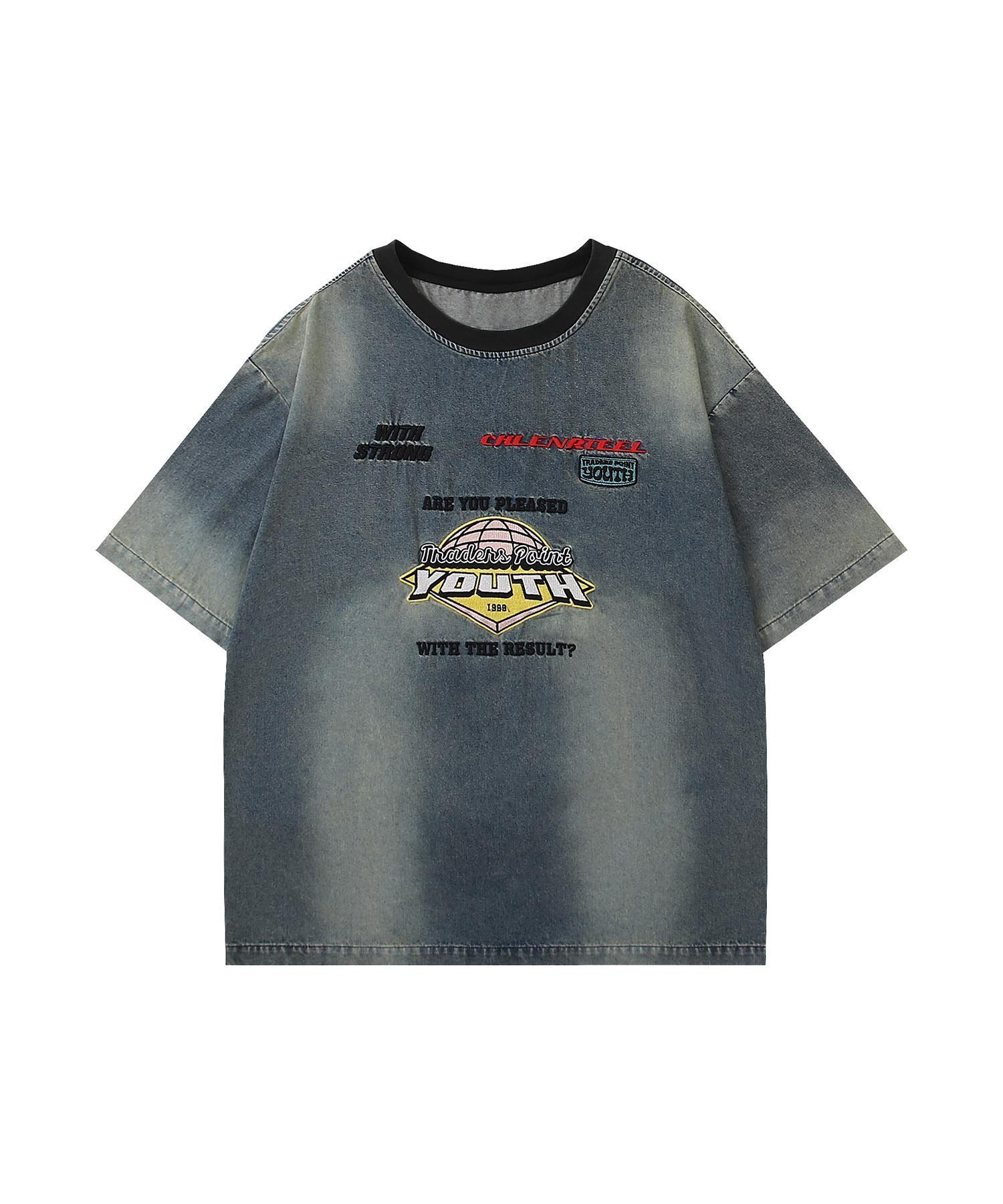 【アイモハ/aimoha】の【HOOK】ヴィンテージウォッシュロゴTシャツ インテリア・キッズ・メンズ・レディースファッション・服の通販 founy(ファニー) 　ファッション　Fashion　レディースファッション　Fashion for Women　トップス・カットソー　Cut & Sew Tops　シャツ・ブラウス・オフィスカジュアル　Elegant Blouses & Button-Ups　ロングTシャツ・Tシャツ　Longline T-Shirts & Tees　インナー　Innerwear　ウォッシュ　Washed Finish　シンプル　Simple, Minimal　ジャケット　Jacket, Outerwear　タイトスカート　Pencil Skirt, Tight Skirt　デニム　Denim, Jeans Material　フェミニン　Feminine, Girly　フロント　Front, Front Design　プリント　Print, Printed Pattern　ユーズド　Used, Vintage-Look　ワイド　Wide, Wide Fit　A/W・秋冬　Autumn/Winter　ブルー|ID: prp329100004740733 ipo3291000000034249883