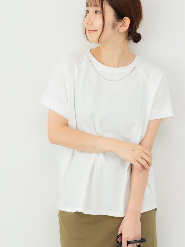 【テチチ/Te chichi】のネックレス付きTシャツ インテリア・キッズ・メンズ・レディースファッション・服の通販 founy(ファニー) https://founy.com/ ファッション Fashion レディースファッション Fashion for Women トップス・カットソー Cut & Sew Tops シャツ・ブラウス・オフィスカジュアル Elegant Blouses & Button-Ups ロングTシャツ・Tシャツ Longline T-Shirts & Tees ジュエリー Jewelry ネックレス Necklaces & Pendants シンプル Simple, Minimal スリーブ Sleeve, Long Sleeve / Short Sleeve ネックレス Necklace, Pendant Necklace エレガント 上品 Elegant |ID: prp329100004740744 ipo3291000000034250001