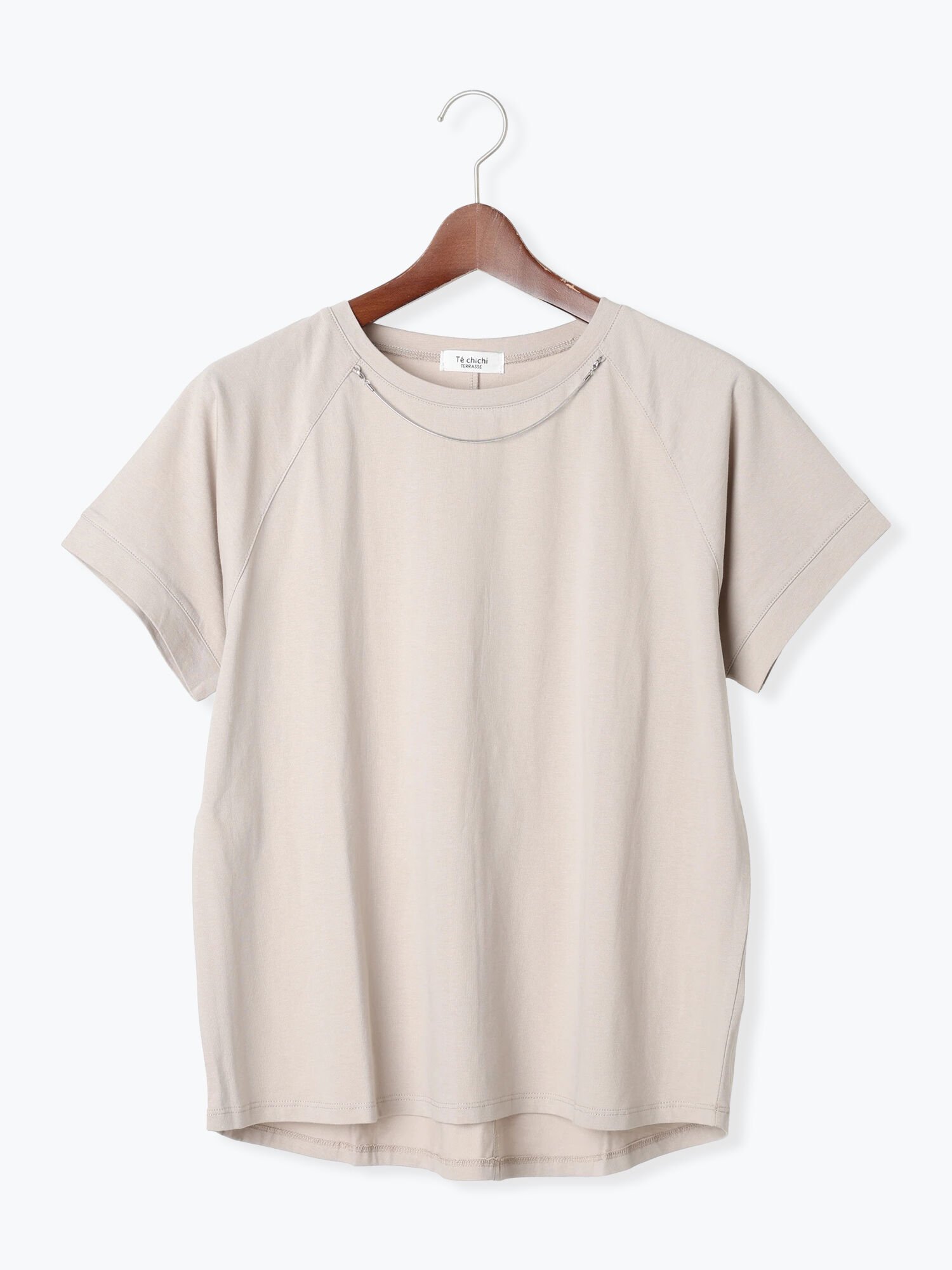 【テチチ/Te chichi】のネックレス付きTシャツ インテリア・キッズ・メンズ・レディースファッション・服の通販 founy(ファニー) 　ファッション　Fashion　レディースファッション　Fashion for Women　トップス・カットソー　Cut & Sew Tops　シャツ・ブラウス・オフィスカジュアル　Elegant Blouses & Button-Ups　ロングTシャツ・Tシャツ　Longline T-Shirts & Tees　ジュエリー　Jewelry　ネックレス　Necklaces & Pendants　シンプル　Simple, Minimal　スリーブ　Sleeve, Long Sleeve / Short Sleeve　ネックレス　Necklace, Pendant Necklace　エレガント 上品　Elegant　グレー|ID: prp329100004740744 ipo3291000000034250006