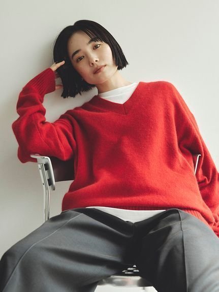 【ミースロエ/MIESROHE】のソフトシャギーオーバーサイズNT インテリア・キッズ・メンズ・レディースファッション・服の通販 founy(ファニー) 　ファッション　Fashion　レディースファッション　Fashion for Women　12月号　December Issue　スマート　Smart, Elegant　セットアップ　Set-Up, Coordinated Outfit　デコルテ　Décolleté, Neckline　雑誌　Magazine, Fashion Magazine　RED[046]|ID: prp329100004740767 ipo3291000000034609915