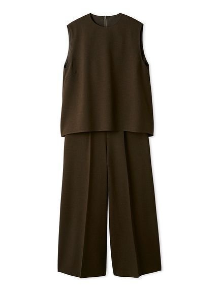 【ミラオーウェン/Mila Owen】の【セットアイテム】ノースリトップスワイドパンツSET UP インテリア・キッズ・メンズ・レディースファッション・服の通販 founy(ファニー) 　ファッション　Fashion　レディースファッション　Fashion for Women　パンツ　Pants & Trousers　インナー　Innerwear　コンパクト　Compact, Small Size　シンプル　Simple, Minimal　ジャケット　Jacket, Outerwear　スマート　Smart, Elegant　スーツ　Suit, Formalwear　セットアップ　Set-Up, Coordinated Outfit　センター　Center, Center Line　ノースリーブ　Sleeveless, No-Sleeve　バランス　Balance, Style Balance　フロント　Front, Front Design　ワイド　Wide, Wide Fit　エレガント 上品　Elegant　BRW[058]|ID: prp329100004740837 ipo3291000000034661552