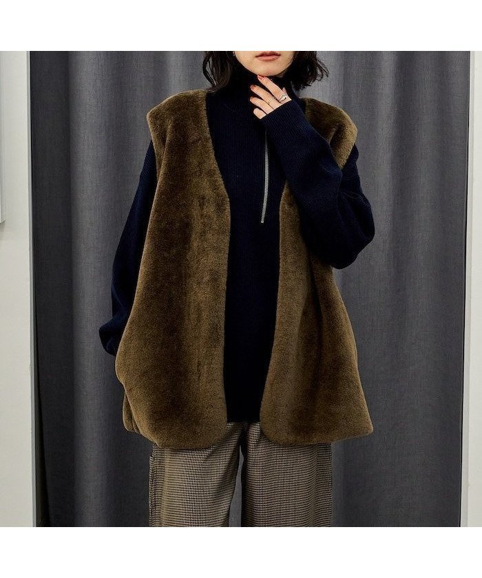 【フリークスストア/FREAK'S STORE】のファーベスト 25AW インテリア・キッズ・メンズ・レディースファッション・服の通販 founy(ファニー) 　ファッション　Fashion　レディースファッション　Fashion for Women　アウター　Coat / Outerwear Collection　トップス・カットソー　Cut & Sew Tops　ベスト&ジレ / 重ね着スタイル　Vests & Gilets　2025年　2025　2025-2026秋冬・A/W　Autumn/Winter 2025–26 AW25–26　冬　Winter / This Winter　エレガント 上品　Elegant　バランス　Balance, Style Balance　ベスト　Vest, Waistcoat　ポケット　Pocket, Pocket Detail　ロング　Long, Long-Length　A/W・秋冬　Autumn/Winter　ブラウン|ID: prp329100004740853 ipo3291000000034251803