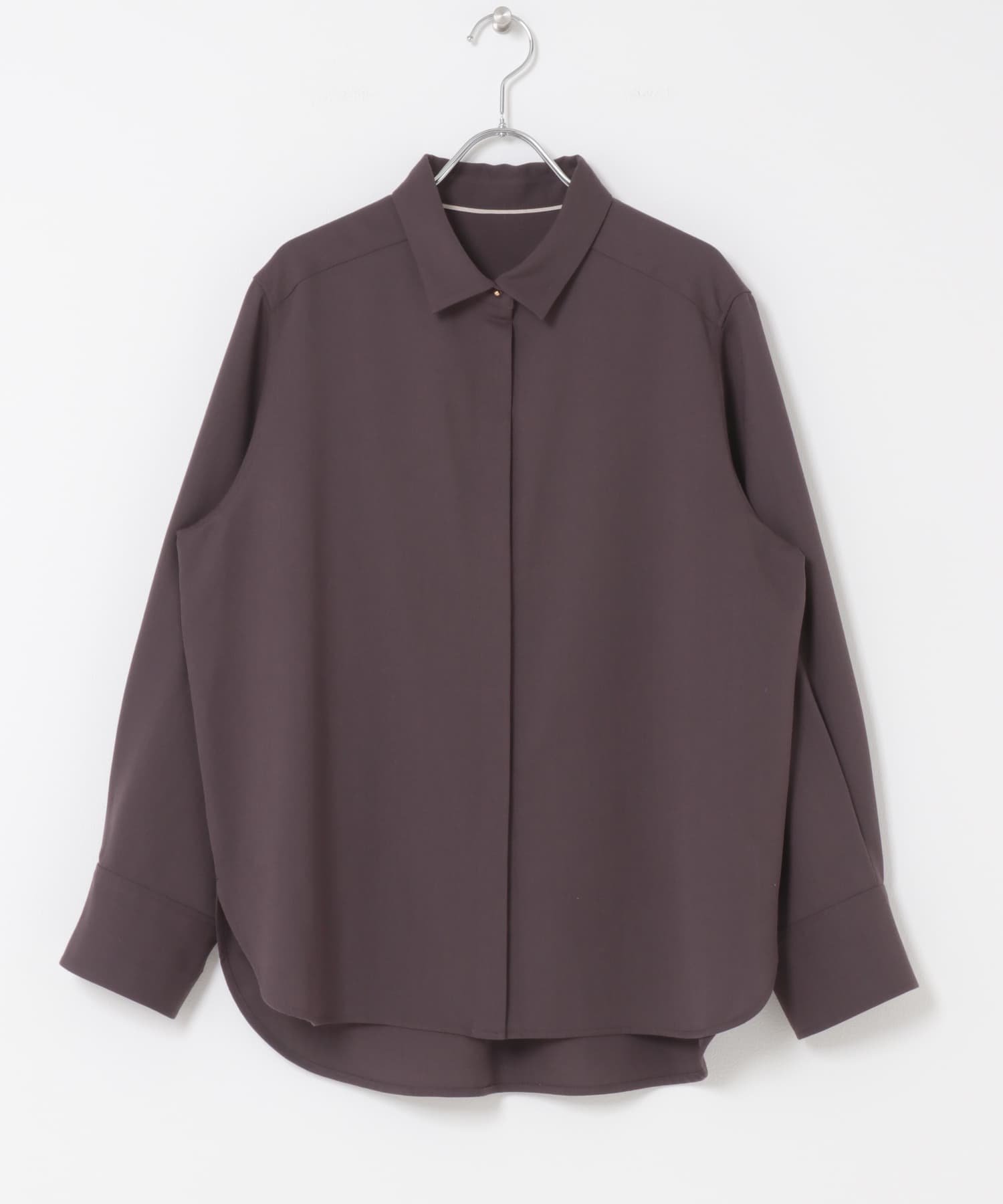【アーバンリサーチ ロッソ/URBAN RESEARCH ROSSO】のイージーケアウーステッドシャツ インテリア・キッズ・メンズ・レディースファッション・服の通販 founy(ファニー) 　ファッション　Fashion　レディースファッション　Fashion for Women　トップス・カットソー　Cut & Sew Tops　シャツ・ブラウス・オフィスカジュアル　Elegant Blouses & Button-Ups　2025年　2025　2025-2026秋冬・A/W　Autumn/Winter 2025–26 AW25–26　冬　Winter / This Winter　セットアップ　Set-Up, Coordinated Outfit　ラウンド　Round, Round Neck　エレガント 上品　Elegant　秋　Autumn　A/W・秋冬　Autumn/Winter　バーガンディー|ID: prp329100004740964 ipo3291000000034253174