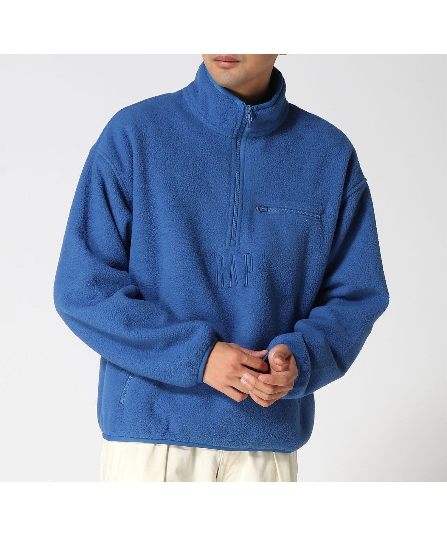 【ギャップ/GAP】のボア オーバーサイズ ハーフジップ GAPロゴプルオーバー インテリア・キッズ・メンズ・レディースファッション・服の通販 founy(ファニー) 　ファッション　Fashion　レディースファッション　Fashion for Women　トップス・カットソー　Cut & Sew Tops　カジュアルプルオーバー・ニットトップス　Pullovers & Knit Tops / Casual Pullovers　フロント　Front, Front Design　ポケット　Pocket, Pocket Detail　人気　Popular, Best Seller　IMPERIAL_BLUE|ID: prp329100004740972 ipo3291000000034253395