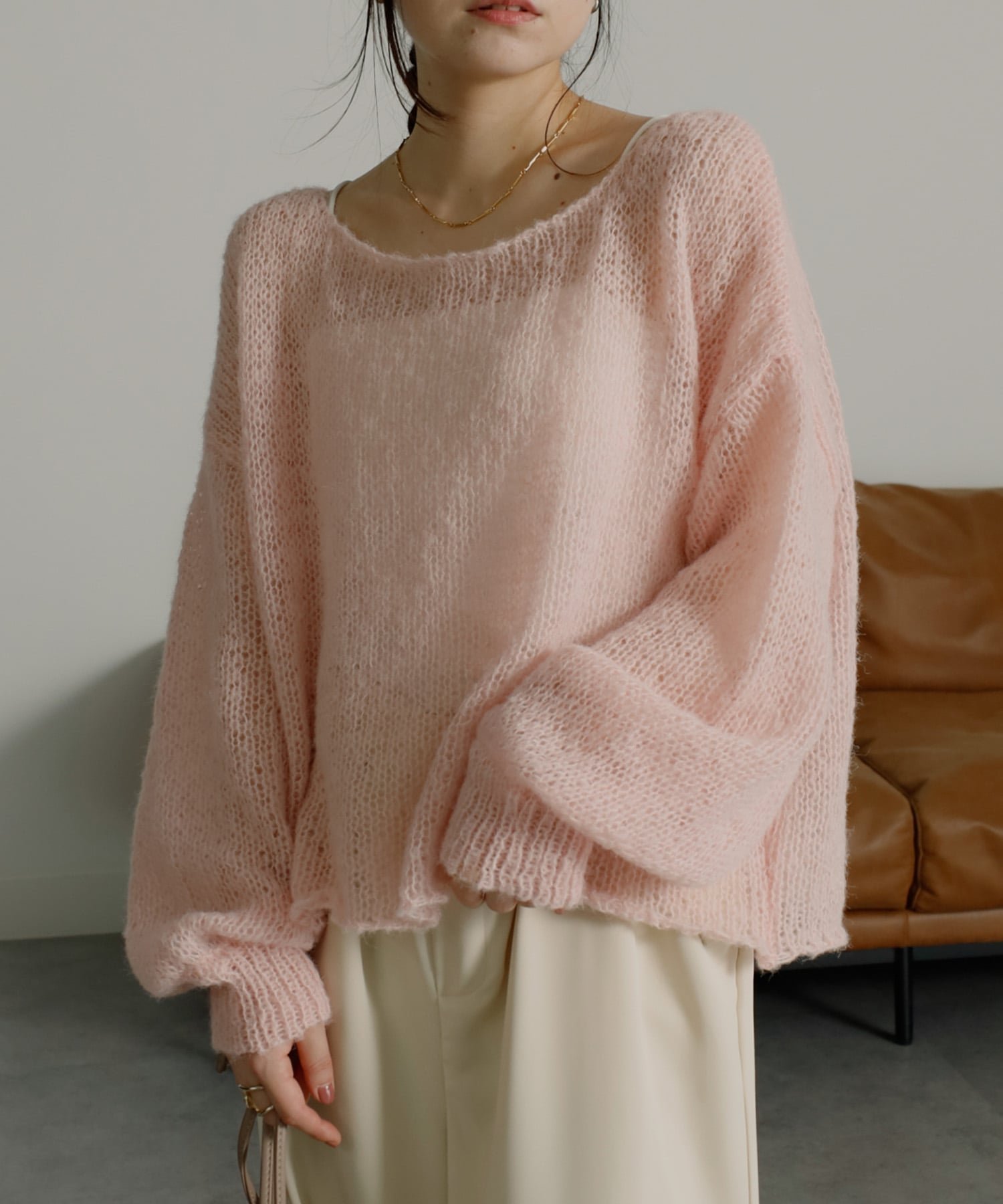 【ラナン/Ranan】のRanan/モヘアライクローゲージニット インテリア・キッズ・メンズ・レディースファッション・服の通販 founy(ファニー) 　ファッション　Fashion　レディースファッション　Fashion for Women　トップス・カットソー　Cut & Sew Tops　ニット　Knit Tops & Sweaters　インナー　Innerwear　キャミソール　Camisole, Spaghetti Strap Top　シアー　Sheer, See-Through　タンク　Tank Top, Sleeveless Top　タートル　Turtleneck, Turtle Collar　バランス　Balance, Style Balance　ベーシック　Basic, Essential　ルーズ　Loose, Oversized　A/W・秋冬　Autumn/Winter　2023年　2023　2023-2024秋冬・A/W　Autumn/Winter 2023–24 AW23–24　ピンク|ID: prp329100004740992 ipo3291000000034253772
