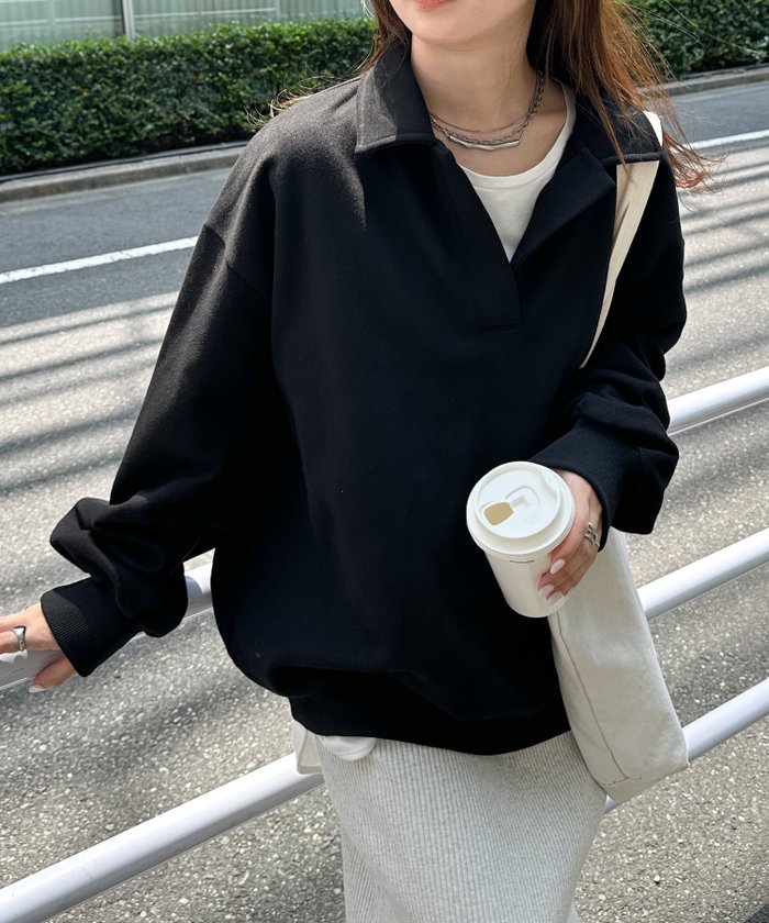 【ラナン/Ranan】のRanan/襟付きオーバーサイズスウェット インテリア・キッズ・メンズ・レディースファッション・服の通販 founy(ファニー) https://founy.com/ ファッション Fashion レディースファッション Fashion for Women トップス・カットソー Cut & Sew Tops レディースパーカー・カジュアルフーディー Casual Hoodies & Sweatshirts スウェット・クルーネックトップス Sweatshirts & Crewnecks / Relaxed Fit Sweat Tops インナー Innerwear カットソー Cut and Sewn Top キャップ Cap, Baseball Cap サテン Satin, Glossy Fabric シンプル Simple, Minimal スウェット / スエット Sweatshirt, Sweatwear スキッパー Skipper, Open Collar スニーカー Sneakers, Trainers スラックス Slacks, Dress Pants スリーブ Sleeve, Long Sleeve / Short Sleeve デニム Denim, Jeans Material トレンド Trend, Trending Now なめらか Smooth, Silky Texture プレート Plate, Dish ポケット Pocket, Pocket Detail リラックス Relax, Relaxed Fit おすすめ Recommended / Our Picks エレガント 上品 Elegant |ID: prp329100004740995 ipo3291000000034253799