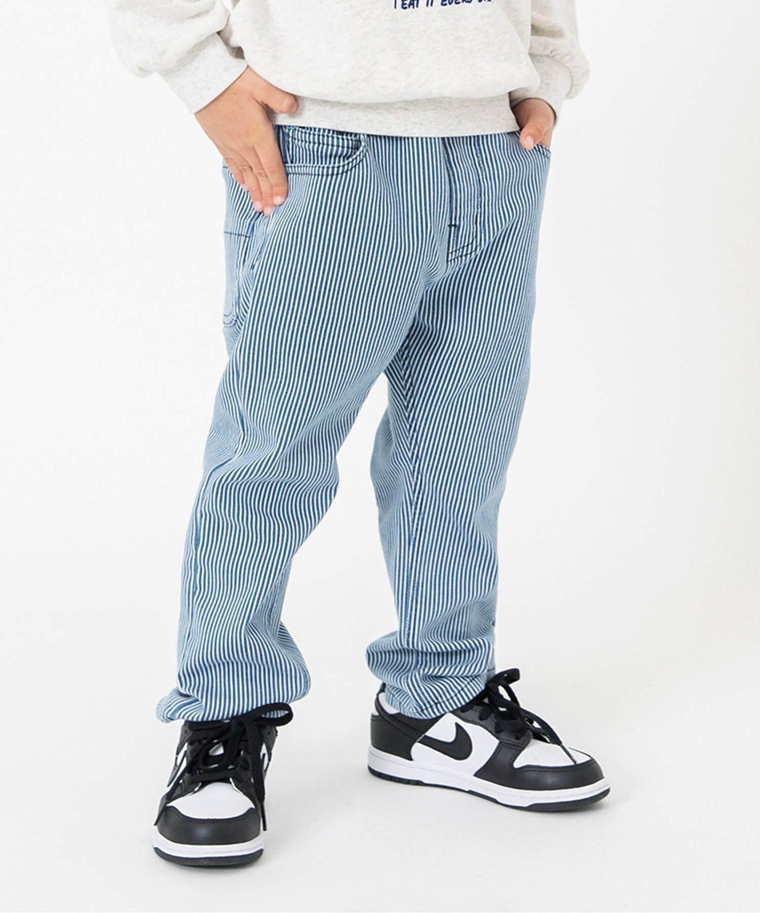 【エフオー オンラインストア/F.O.Online Store / KIDS】のあったかすぽ軽テーパードパンツ 10分丈 インテリア・キッズ・メンズ・レディースファッション・服の通販 founy(ファニー) 　ファッション　Fashion　キッズファッション　Fashion for Kids　ボトムス　Bottoms　ストレッチ　Stretch, Stretchy Fabric　定番　Standard, Basic Item　人気　Popular, Best Seller　ブリーチ　Bleach, Washed Finish　ボトム　Bottoms, Lower Wear　ユーズド　Used, Vintage-Look　ワイド　Wide, Wide Fit　冬　Winter / This Winter　おすすめ　Recommended / Our Picks　ヒッコリー|ID: prp329100004741006 ipo3291000000035065966