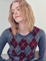 【リリーブラウン/Lily Brown】のロゴ刺繍アーガイルカーディガン 人気、トレンドファッション・服の通販 founy(ファニー) 雑誌掲載アイテム Magazine Picks & Fashion Features ファッション雑誌 Fashion Magazines ノンノ non-no アール ar ファッション Fashion レディースファッション Fashion for Women トップス・カットソー Cut & Sew Tops カーディガン・羽織り Layered Style Cardigans カーディガン Cardigan, Knitwear クラシカル Classical, Vintage-Inspired 11月号 November Issue スマート Smart, Elegant 雑誌 Magazine, Fashion Magazine デニム Denim, Jeans Material プリーツ Pleats, Pleated エレガント 上品 Elegant |ID:prp329100004741009