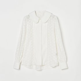 【エリオポール/heliopole】のROUND COLLAR LACE BLOUSE 人気、トレンドファッション・服の通販 founy(ファニー) ファッション Fashion レディースファッション Fashion for Women フラワー Flower, Floral フロント Front, Front Design ブロード Broadcloth, Fine Cotton モチーフ Motif, Design Theme ラッセル Raschel, Raschel Lace レース Lace, Lace Fabric 無地 Plain, Solid Color |ID:prp329100004741012