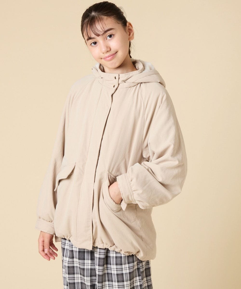 【アー ヴェー ヴェー/a.v.v / KIDS】の120-160 【フード取り外し可能/お家で洗える】裏ボアマウンテンパーカー インテリア・キッズ・メンズ・レディースファッション・服の通販 founy(ファニー) 　ファッション　Fashion　キッズファッション　Fashion for Kids　アウトドア　Outdoor Clothing　洗える　Machine Washable　シンプル　Simple, Minimal　スウェット / スエット　Sweatshirt, Sweatwear　スヌード　Snood, Infinity Scarf　チェック　Check, Plaid, Tartan　デニム　Denim, Jeans Material　なめらか　Smooth, Silky Texture　人気　Popular, Best Seller　ピーチ　Peach, Soft Touch　フロント　Front, Front Design　ベーシック　Basic, Essential　ポケット　Pocket, Pocket Detail　防寒　Cold Protection, Winter-Ready　マフラー　Scarf, Muffler　楽ちん　Easy Fit, Comfortable　冬　Winter / This Winter　再入荷　Restock / Back in Stock　おすすめ　Recommended / Our Picks　ベージュ|ID: prp329100004741018 ipo3291000000034592440