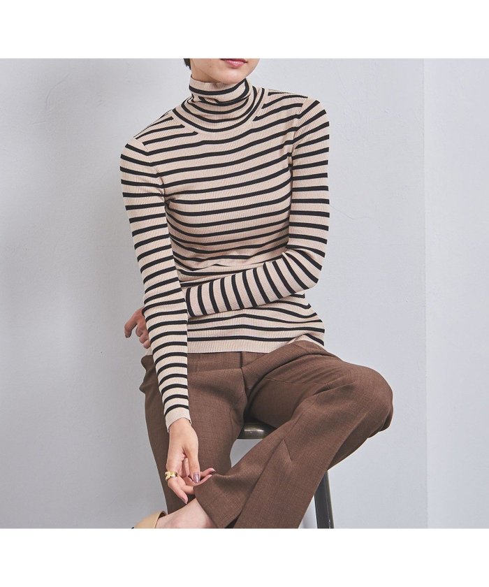 【ユナイテッドアローズ/UNITED ARROWS】のシルクリブ ボーダー タートルネックニット インテリア・キッズ・メンズ・レディースファッション・服の通販 founy(ファニー) https://founy.com/ ファッション Fashion レディースファッション Fashion for Women トップス・カットソー Cut & Sew Tops ニット Knit Tops & Sweaters タートルネック・ハイネックトップス Turtlenecks & High-Neck Tops インナー Innerwear サロペット Overalls, Salopette シルク Silk, 100% Silk タートルネック Turtleneck, High Neck フィット Fit, Slim Fit ボーダー Border, Stripe アウトレット Outlet / Clearance おすすめ Recommended / Our Picks |ID: prp329100004741024 ipo3291000000034254186