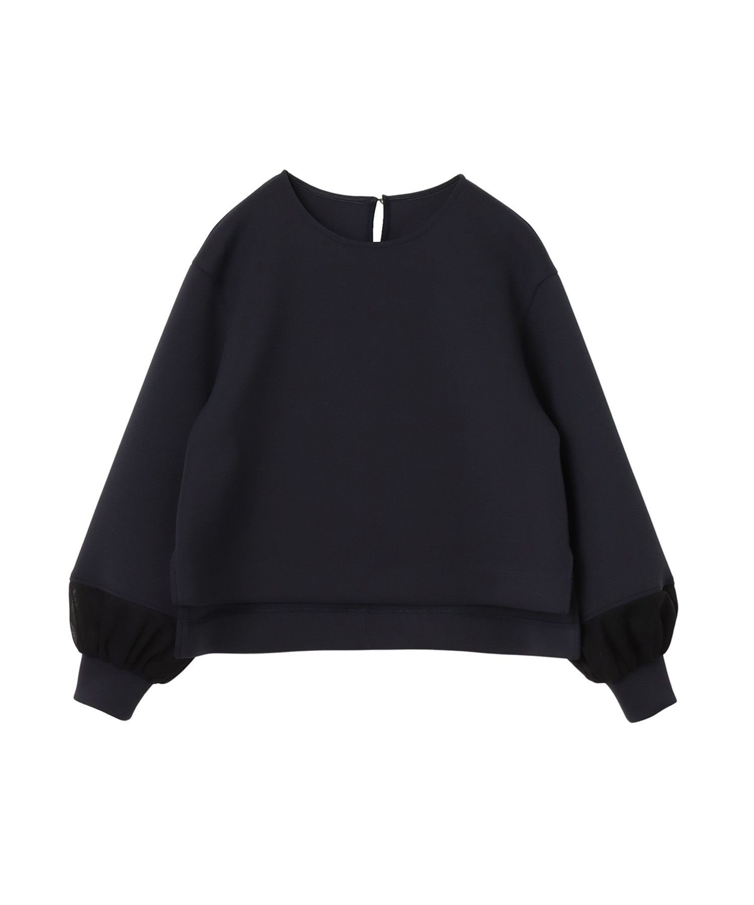 【アナイ/ANAYI】のダブルジャージー袖シアープルオーバー インテリア・キッズ・メンズ・レディースファッション・服の通販 founy(ファニー) 　ファッション　Fashion　レディースファッション　Fashion for Women　トップス・カットソー　Cut & Sew Tops　カジュアルプルオーバー・ニットトップス　Pullovers & Knit Tops / Casual Pullovers　オーガンジー　Organza Fabric　春　Spring　秋　Autumn　カフス　Cuff Design　シンプル　Simple, Minimal　スマート　Smart, Elegant　ダブル　Double, Double-Breasted　ロング　Long, Long-Length　冬　Winter / This Winter　S/S・春夏　SS, Spring/Summer, Warm Season　再入荷　Restock / Back in Stock　夏　Summer　navy|ID: prp329100004741296 ipo3291000000034258392