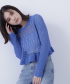【ナチュラル ビューティー ベーシック/NATURAL BEAUTY BASIC】のクロップドレースメッシュニット ブルー1|ID: prp329100004741346 ipo3291000000034258842