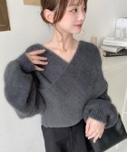 【モーメントプラス/moment+ / MEN】のカシュクールシャギーニットプルオーバー チャコールグレー|ID: prp329100004741353 ipo3291000000034258905