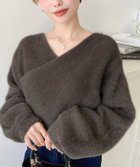 【モーメントプラス/moment+ / MEN】のカシュクールシャギーニットプルオーバー モカ|ID: prp329100004741353 ipo3291000000034258915