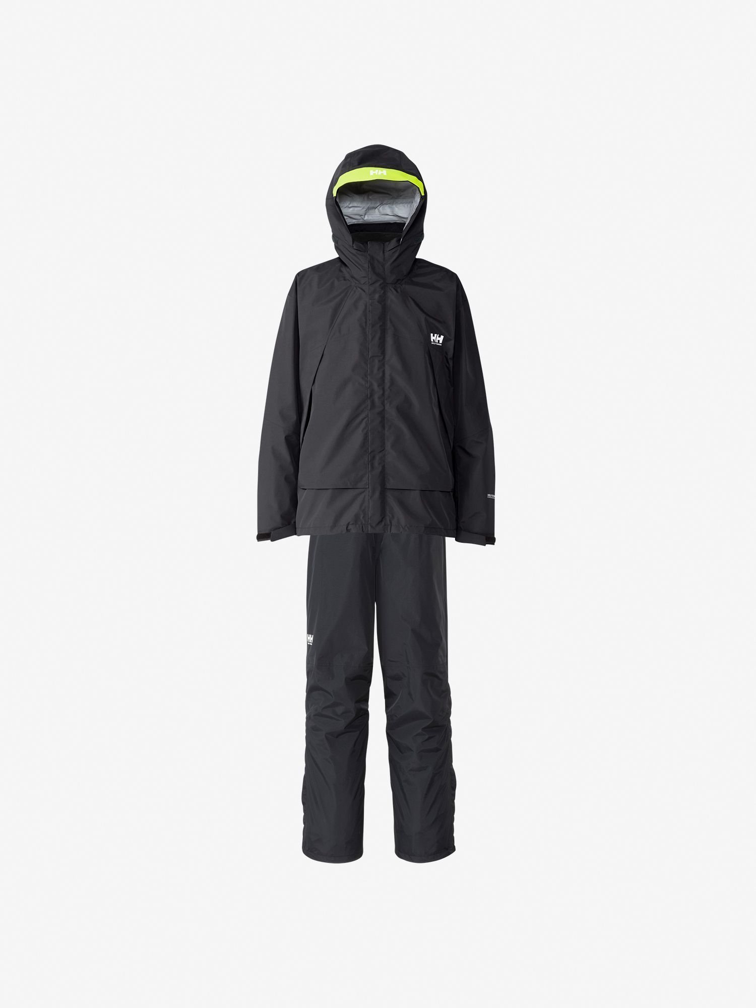 【ヘリーハンセン/HELLY HANSEN】の【公式】ヘリーレインスーツ(ユニセックス) インテリア・キッズ・メンズ・レディースファッション・服の通販 founy(ファニー) 　ファッション　Fashion　レディースファッション　Fashion for Women　スーツ　Business Suits & Workwear　イエロー　Yellow　抗菌　Antibacterial, Bacteria-Resistant　シューズ　Shoes, Footwear　ジャケット　Jacket, Outerwear　ドローコード　Drawcord, Drawstring Cord　定番　Standard, Basic Item　フロント　Front, Front Design　ブラック|ID: prp329100004741375 ipo3291000000034576975