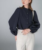 【アーバンリサーチ ロッソ/URBAN RESEARCH ROSSO】のバンドカラーボリュームシャツブラウス NAVY|ID: prp329100004741405 ipo3291000000034259465