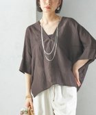 【シップス フォー ウィメン/SHIPS】の【一部WEB限定】 手洗い可能 IMPERIAL LINEN スキッパー ブラウス ブラウン|ID: prp329100004741411 ipo3291000000034259496