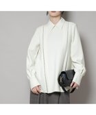 【ナノ ユニバース/nano universe】のダブルクロス衿付きハシゴレースブラウス オフホワイト1|ID:prp329100004741416